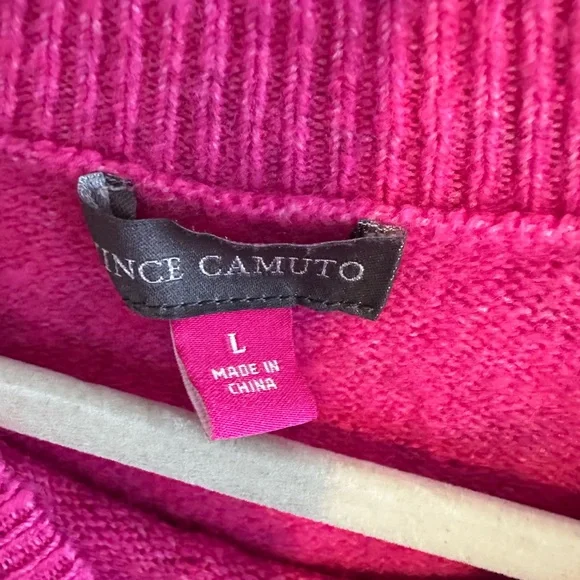 Vince Camuto Vibrant Pink Crew Neck Sweater - Picture 3 of 4